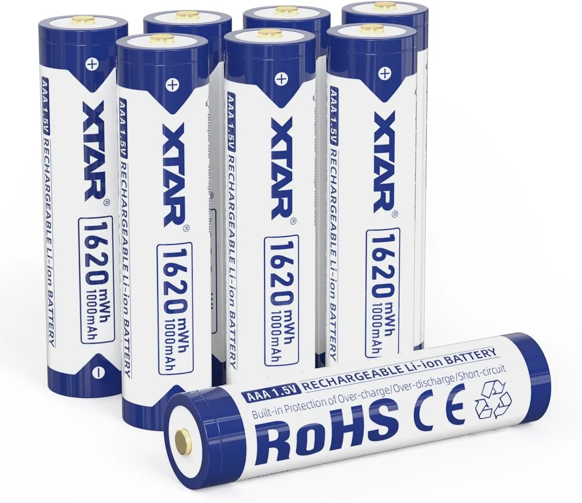 XTAR AAA Lithium Rechargeable Battery Triple AAA Batteries Rechargeable 1.5V AAA 1620mWh (8pcs 1620mWh 1.5V AAA)