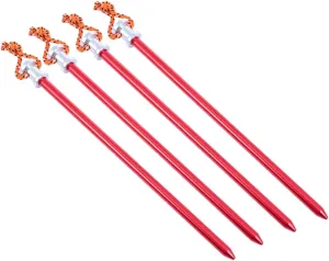 Yardwe Outdoor Camping Tent Accessories 4pcs Tent Nail Stakes Aluminum Alloy Ground Nail Stakes Tarp Poles