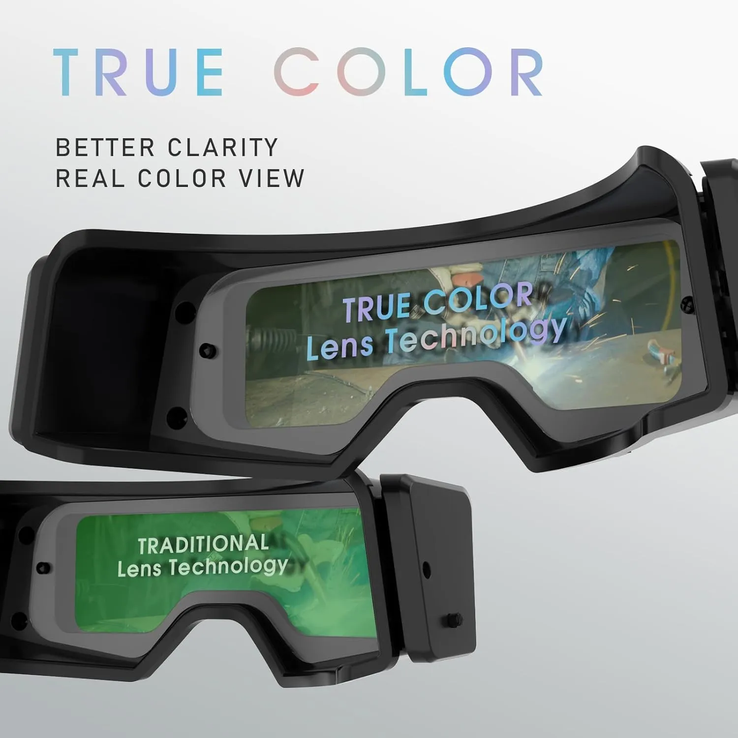YESWELDER True Color Auto Darkening Welding Goggles, Wide Shade Range 4/5-9/9-13 with Grinding, Welding Glasses Welder Mask Welding Helmet for TIG MIG ARC Plasma Cut (Checkerboard Pattern)