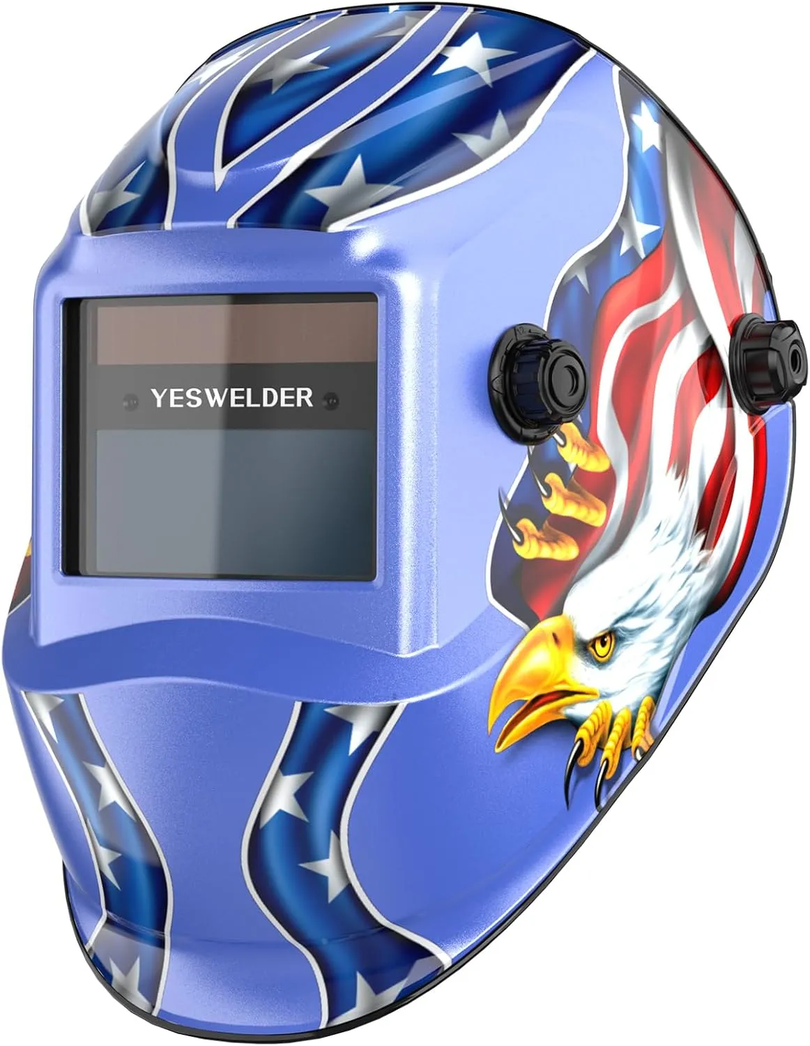 YESWELDER True Color Solar Powered Auto Darkening Welding Helmet, Wide Shade 4/9-13 for TIG MIG ARC Weld Hood Helmet LYG-L600A-BE