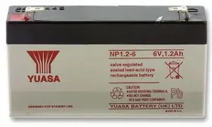 YUASA NP1.2-6 - BATTERY, LEAD-ACID 6V 1.2AH