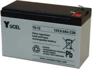 YUASA Y9-12 - BATTERY, LEAD ACID, YUCEL 12V 9AH